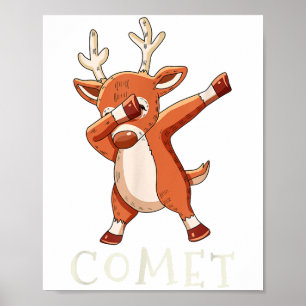 Comet Santas Reindeers Family Matching Outfit Chri Poster