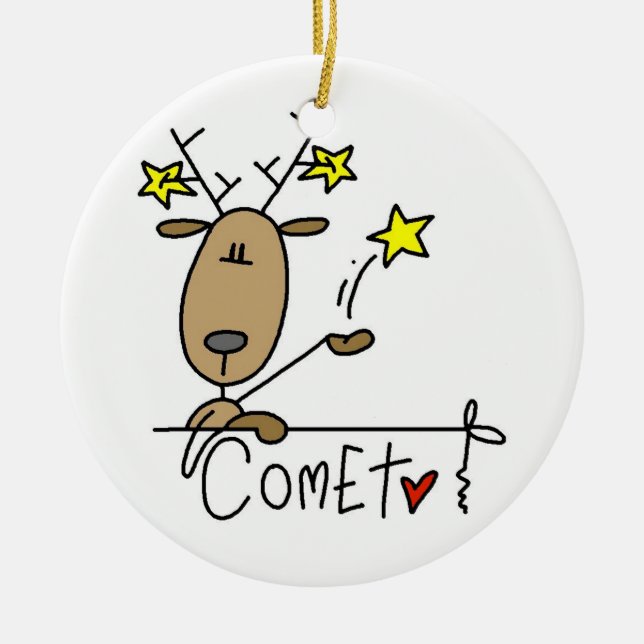 Comet the Reindeer Christmas Keepsake Ornament (Front)