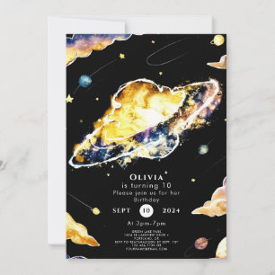 Comet Whimsy Space Birthday Invitation