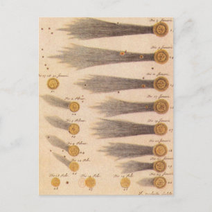 Comets by Stanislaw Lubieniecki, Vintage Astronomy Postcard