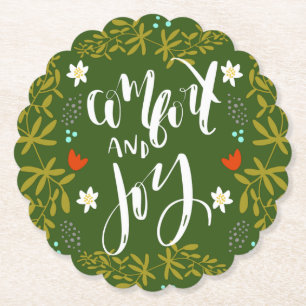 Comfort and Joy Christmas Coaster