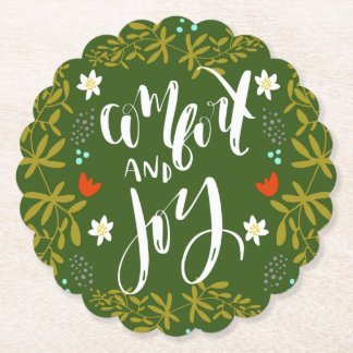 Comfort and Joy Christmas Coaster