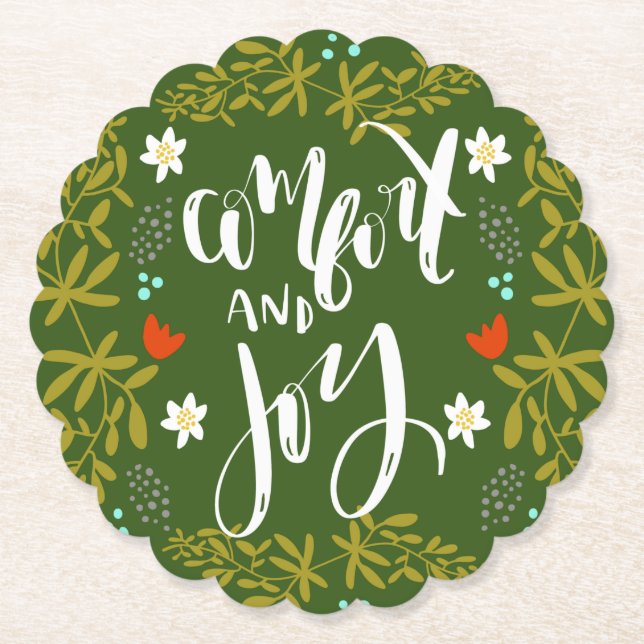Comfort and Joy Christmas Coaster (Front)