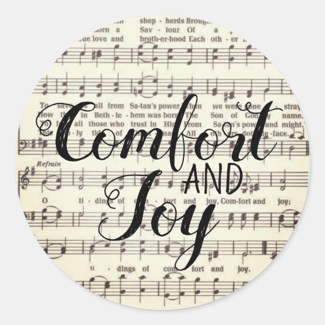Comfort and Joy Classic Round Sticker (Front)