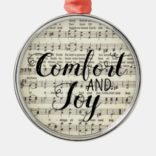 Comfort and Joy Metal Ornament