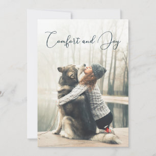 Comfort and Joy Personalised Holiday Photo Card