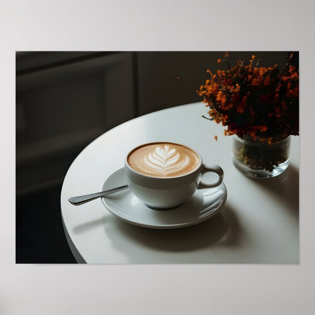 Comfort and Simplicity - Warm Latte Cup Poster (Front)