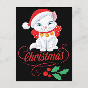 Comfort Colors® Christmas Tree And Cat 2025 Holiday Postcard