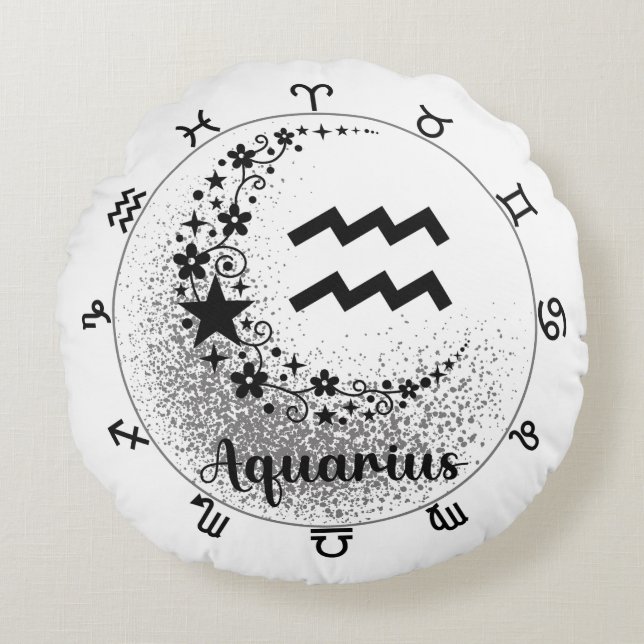 Comfort Cushion: Embrace Your Inner Aquarius Round Cushion (Front)
