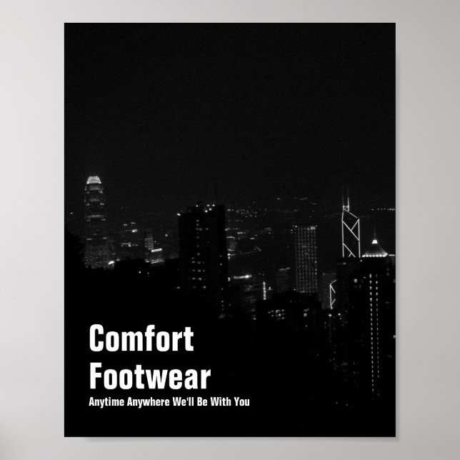 Comfort Footwear in Hong Kong Night View  Poster (Front)
