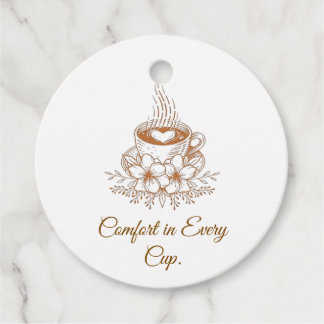 Comfort in Every Cup Floral Coffee Tag