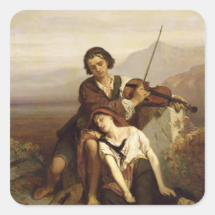 Comfort in Grief, c.1852 Square Sticker