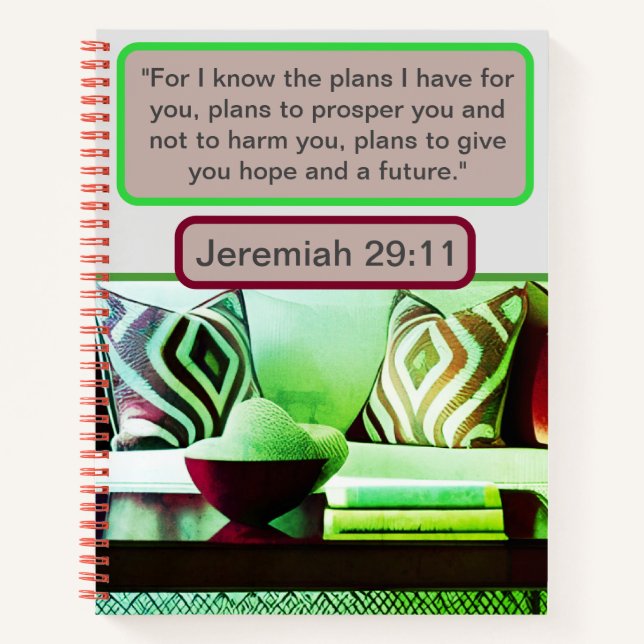 Comfort in His Plans: Jeremiah 29:11 Homey Vibes  Notebook (Front)