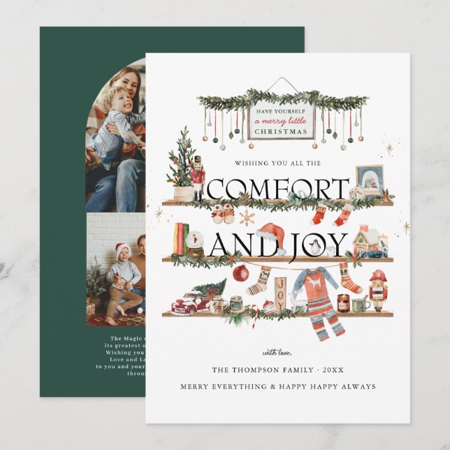 Comfort & Joy | Christmas Photo Holiday Card (Front/Back)