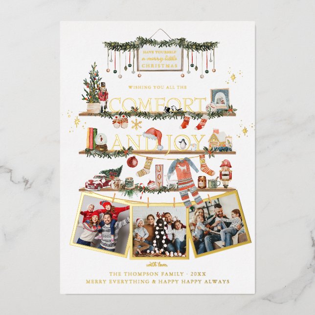Comfort & Joy | Christmas Photo Holiday Card (Front)