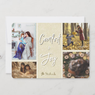Comfort & Joy in Cream Photo Christmas Card