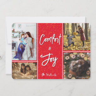 Comfort & Joy in Red Photo Christmas Card