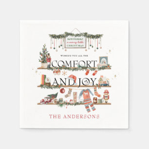 Comfort & Joy   Merry Little Christmas Party Napkin
