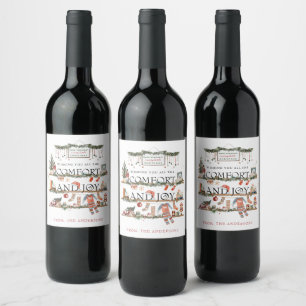 Comfort & Joy   Merry Little Christmas  Wine Label
