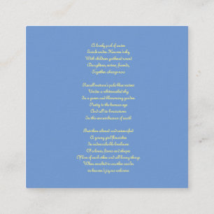Comfort poem for loss of daughter, sister, friend  enclosure card