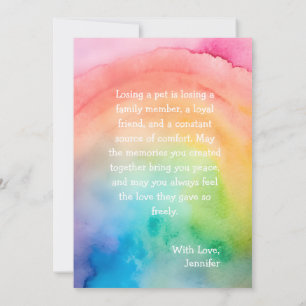 Comfort Remembrance Customisable Pet Sympathy Card