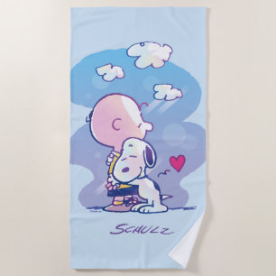 Comfort & Security   Charlie & Snoopy Hug Beach Towel
