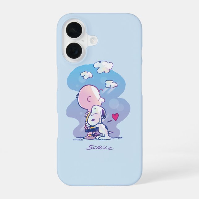 Comfort & Security | Charlie & Snoopy Hug iPhone 16 Case (Back)