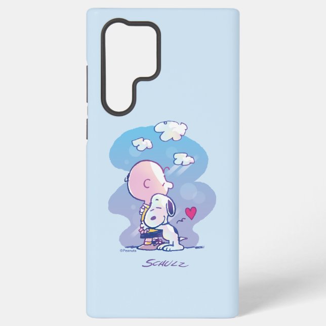 Comfort & Security | Charlie & Snoopy Hug Samsung Galaxy S22 Ultra Case (Back)