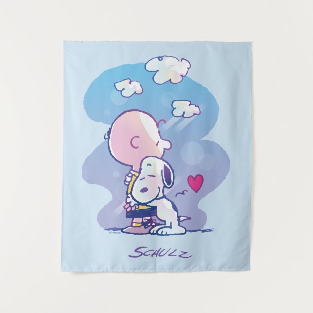 Comfort & Security | Charlie & Snoopy Hug Tapestry (Front)