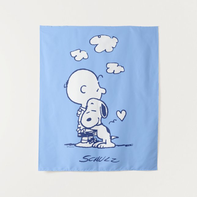 Comfort & Security | Charlie & Snoopy Hug Tapestry (Front)