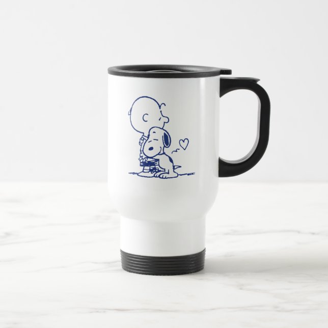 Comfort & Security | Charlie & Snoopy Hug Travel Mug (Right)