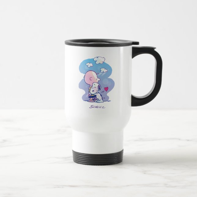 Comfort & Security | Charlie & Snoopy Hug Travel Mug (Right)