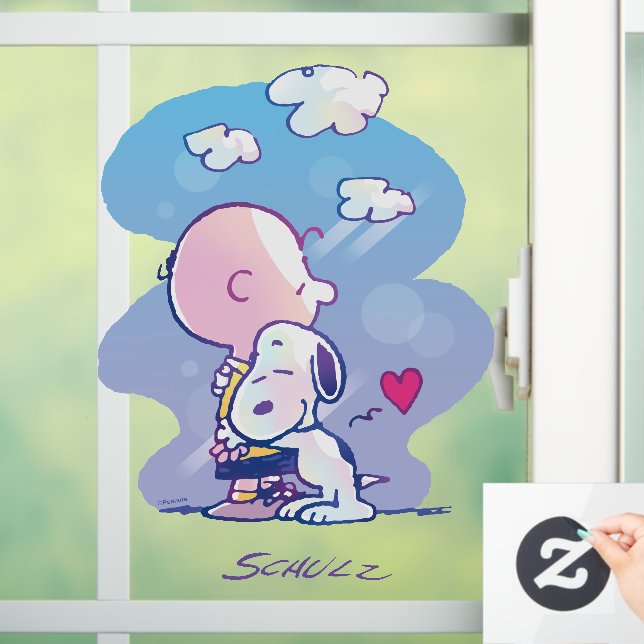 Comfort & Security | Charlie & Snoopy Hug Window Cling (Home)