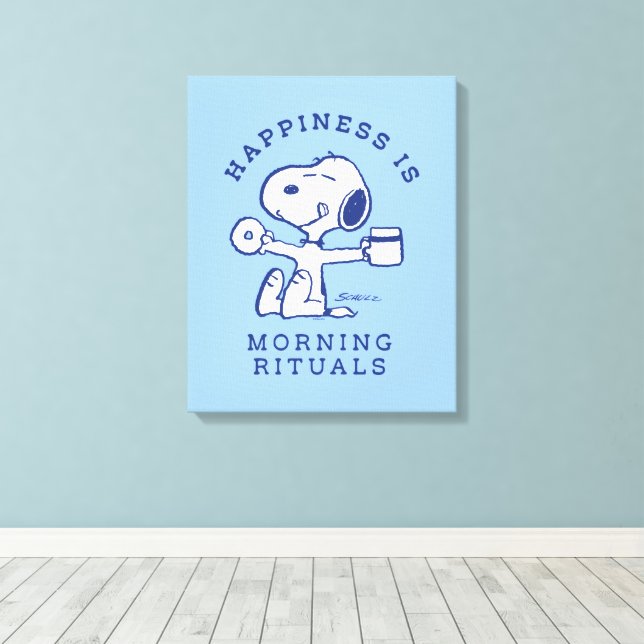 Comfort & Security | Happiness is Morning Rituals Canvas Print (Insitu(Wood Floor))