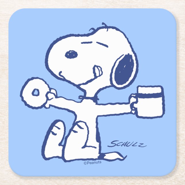 Comfort & Security | Happiness is Morning Rituals Square Paper Coaster (Front)