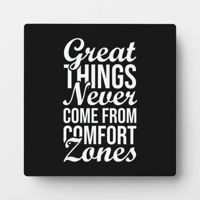 Comfort Zone - Gym, Hustle, Success, Motivational Plaque (Front)
