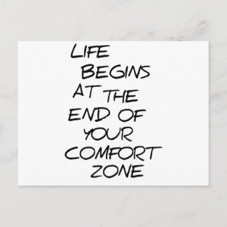 Comfort Zone Opinion Black Logo Funny Postcard