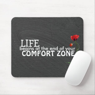 Comfort Zone quote on chalkboard Mouse Mat