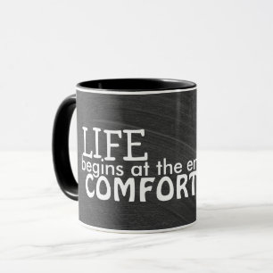 Comfort Zone quote on chalkboard Mug