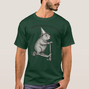 Comfortable colored with a funny marmot on a scoot T-Shirt