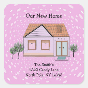 Comfortable House Change of Address Square Sticker