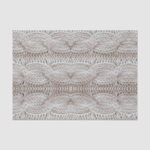 Comfortable Sweater Print Silver and White Tissue Paper