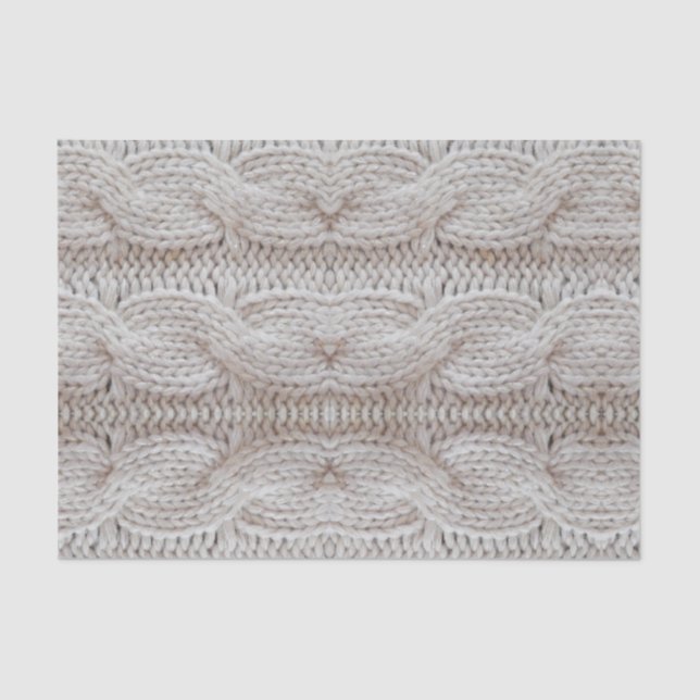 Comfortable Sweater Print Silver and White Tissue Paper (Front)