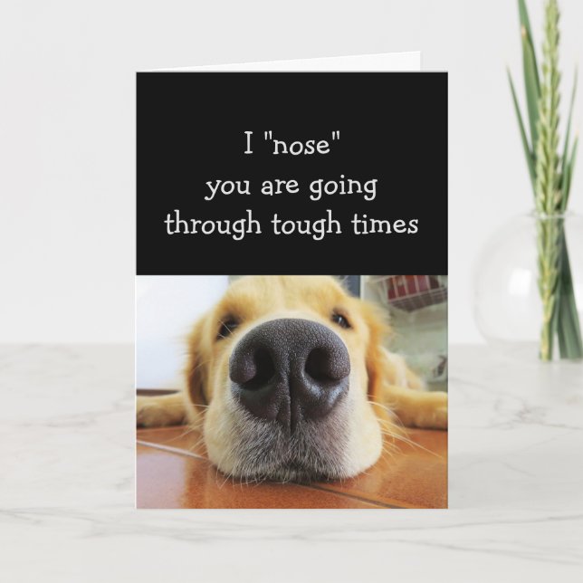 Comforting for Tough Times Cute Fun Dog Card (Front)