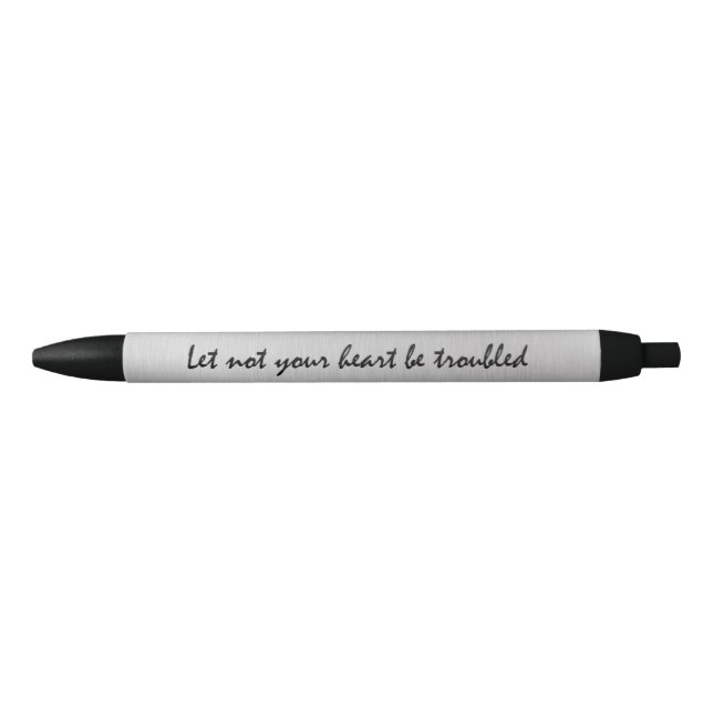 Comforting Inspirational Bible Verse Black Ink Pen (Front)