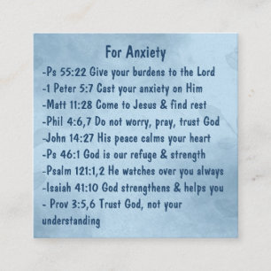Comforting Scriptures for Anxiety Stress Worry Square Business Card