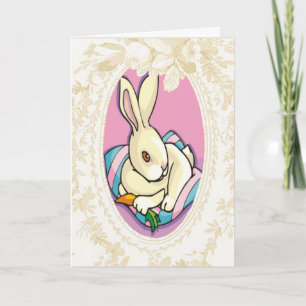 Comfy Bunny On A Pillow Easter Card