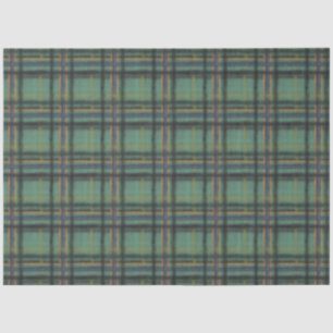 Comfy Cosy Country Style Sage Plaid Charming Tissue Paper