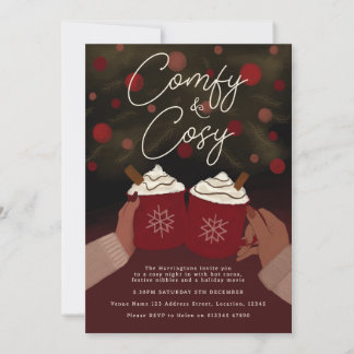 Comfy & Cosy Hot Cocoa Holiday Party invite