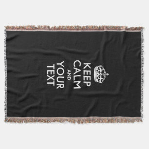 Comfy KEEP CALM AND Your Text for Neat Gift Throw Blanket